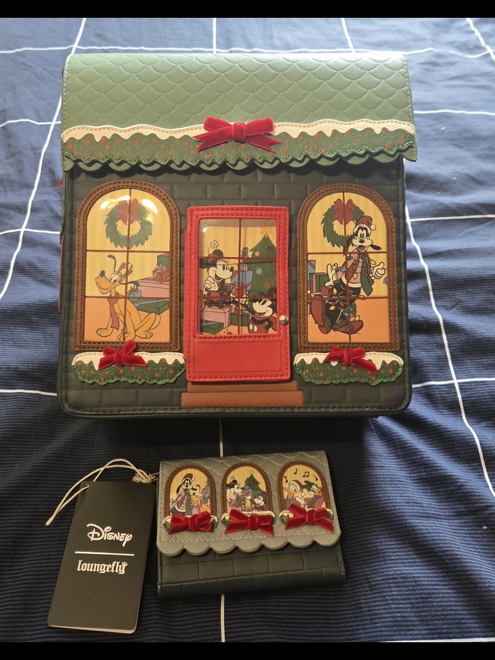 Loungefly Green & Red Disney House Mini Crossbody with Wallet